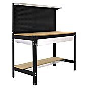 Simonrack Simonwork Banco de trabajo BT3 Box (L x An: 61 x 151 cm, Altura de trabajo: 144,5 cm, Carga soportada: 1.800 kg, Antracita/Madera) | BAUHAUS