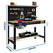 Simonrack Simonwork Banco de trabajo BT3 Box (L x An: 61 x 151 cm, Altura de trabajo: 144,5 cm, Carga soportada: 1.800 kg, Antracita/Madera) | BAUHAUS