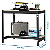 Simonrack Simonwork Banco de trabajo BT0 (L x An: 76 x 121 cm, Altura de trabajo: 84,2 cm, Carga soportada: 1.200 kg, Antracita/Madera) | BAUHAUS