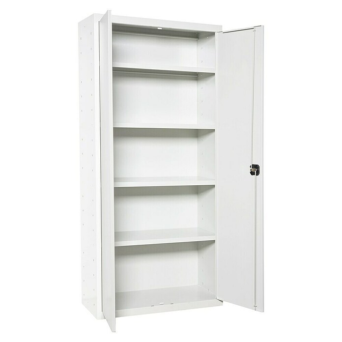 Simonrack Simonlocker Armario multiusos metálico Multi Professional Desmontado (L x An x Al: 40 x 100 x 180 cm, Blanco/Blanco, Número de baldas: 4 ud.) | BAUHAUS