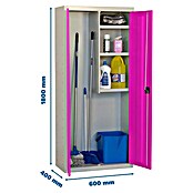 Simonrack Simonlocker Armario multiusos metálico Cleaning Desmontado (L x An x Al: 40 x 60 x 180 cm, Número de puertas: 2 ud., Gris/Rosa) | BAUHAUS