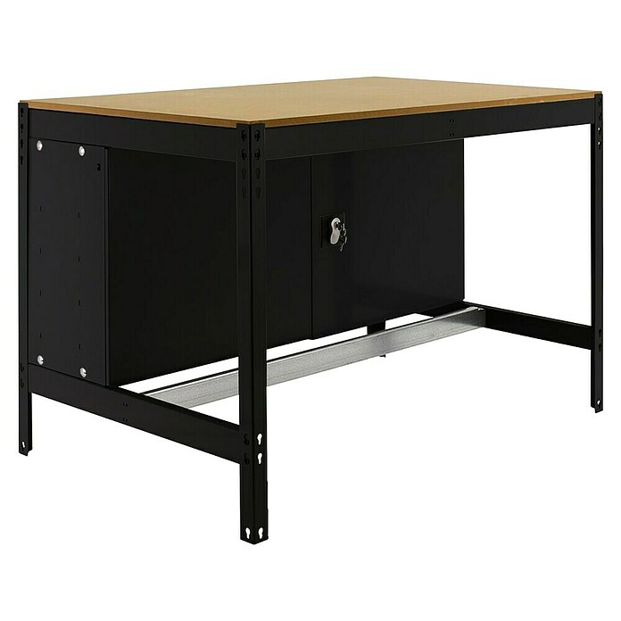 Simonrack Simonwork Banco de trabajo BT0 Cabinet (L x An: 61 x 91 cm, Altura de trabajo: 84,2 cm, Carga soportada: 400 kg, Antracita/Madera) | BAUHAUS