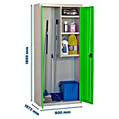 Simonrack Simonlocker Taquilla Cleaning Desmontada (L x An x Al: 40 x 80 x 180 cm, Número de puertas: 2 ud., Gris/Verde) | BAUHAUS