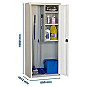 Simonrack Simonlocker Armario multiusos metálico Cleaning Desmontado (L x An x Al: 40 x 80 x 180 cm, Número de puertas: 2 ud., Gris/Blanco) | BAUHAUS