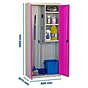 Simonrack Simonlocker Armario multiusos metálico Cleaning Desmontado (L x An x Al: 40 x 80 x 180 cm, Número de puertas: 2 ud., Gris/Rosa) | BAUHAUS