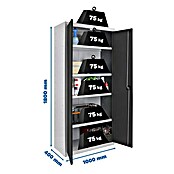 Simonrack Simonlocker Taquilla Multi Professional Desmontado (L x An x Al: 40 x 100 x 180 cm, Gris/Antracita, Número de baldas: 4 ud.) | BAUHAUS