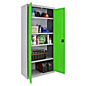 Simonrack Simonlocker Armario multiusos metálico Multi Professional Desmontado (L x An x Al: 40 x 100 x 180 cm, Gris/Verde, Número de baldas: 4 ud.) | BAUHAUS
