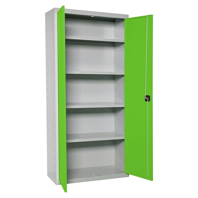 Simonrack Simonlocker Armario multiusos metálico Multi Professional Desmontado (L x An x Al: 40 x 100 x 180 cm, Gris/Verde, Número de baldas: 4 ud.) | BAUHAUS
