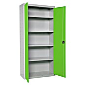 Simonrack Simonlocker Armario multiusos metálico Multi Professional Desmontado (L x An x Al: 40 x 100 x 180 cm, Gris/Verde, Número de baldas: 4 ud.) | BAUHAUS