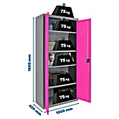 Simonrack Simonlocker Taquilla Multi Professional Desmontado (L x An x Al: 40 x 100 x 180 cm, Gris/Rosa, Número de baldas: 4 ud.) | BAUHAUS