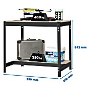 Simonrack Simonwork Banco de trabajo BT0 (L x An: 61 x 91 cm, Altura de trabajo: 84,2 cm, Carga soportada: 800 kg, Antracita/Madera) | BAUHAUS