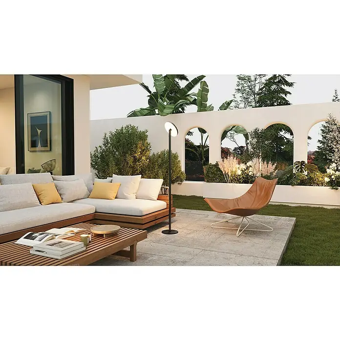 Lavida Akku-Stehleuchte & Tischleuchte Hybrid höhenverstellbar - Schwarz, Warmweiß, 6 W, IP54 - Moderne Außenleuchte mit schlankem Design. Die Lampe sorgt für eine angenehme Atmosphäre im Garten oder auf der Terrasse und bietet stilvolle Beleuchtung.