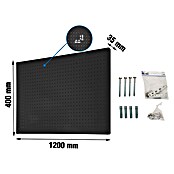 Simonrack Panelclick Panel perforado con 22 ganchos y 3 accesorios (L x An: 120 x 40 cm, Antracita) | BAUHAUS