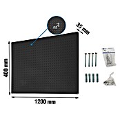 Simonrack Panelclick Panel perforado con 14 ganchos y 3 accesorios (L x An: 120 x 40 cm, Antracita) | BAUHAUS