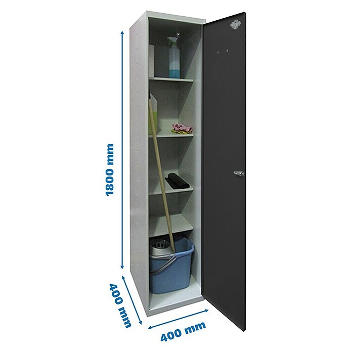 Simonrack Simonlocker Taquilla Cleaning Desmontada (L x An x Al: 40 x 40 x 180 cm, Número de puertas: 1 ud., Gris/Antracita) | BAUHAUS
