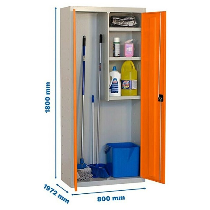 Simonrack Simonlocker Taquilla Cleaning Desmontada (L x An x Al: 40 x 80 x 180 cm, Número de puertas: 2 ud., Gris/Naranja) | BAUHAUS