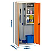 Simonrack Simonlocker Taquilla Cleaning Desmontada (L x An x Al: 40 x 80 x 180 cm, Número de puertas: 2 ud., Gris/Naranja) | BAUHAUS