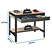 Simonrack Simonwork Banco de trabajo BT0 Box (L x An: 61 x 91 cm, Altura de trabajo: 84,2 cm, Carga soportada: 800 kg, Antracita/Madera) | BAUHAUS
