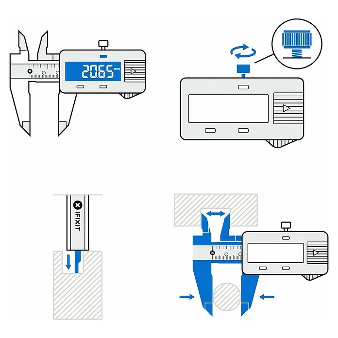 iFixit Digitalno kljunasto merilo  (Merilna natančnost: 0,2 mm/m vodoravno) | 1941 - Laser- und elektrische Messgeräte | BADM - Meßwerkzeuge | BAD - Handwerkzeuge | BA - Handwerkzeuge | B - Werkz/Masch/Maschzubeh/Auto | BAUHAUS