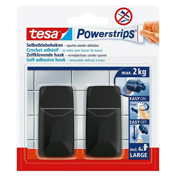 Tesa Powerstrips Samoljepljivi držač  (Kutno, Veličina: L, 2 Kom.) | BAUHAUS