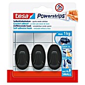 Tesa Powerstrips Selbstklebehaken (Oval, Größe: S, Schwarz, 3 Stk.) | BAUHAUS