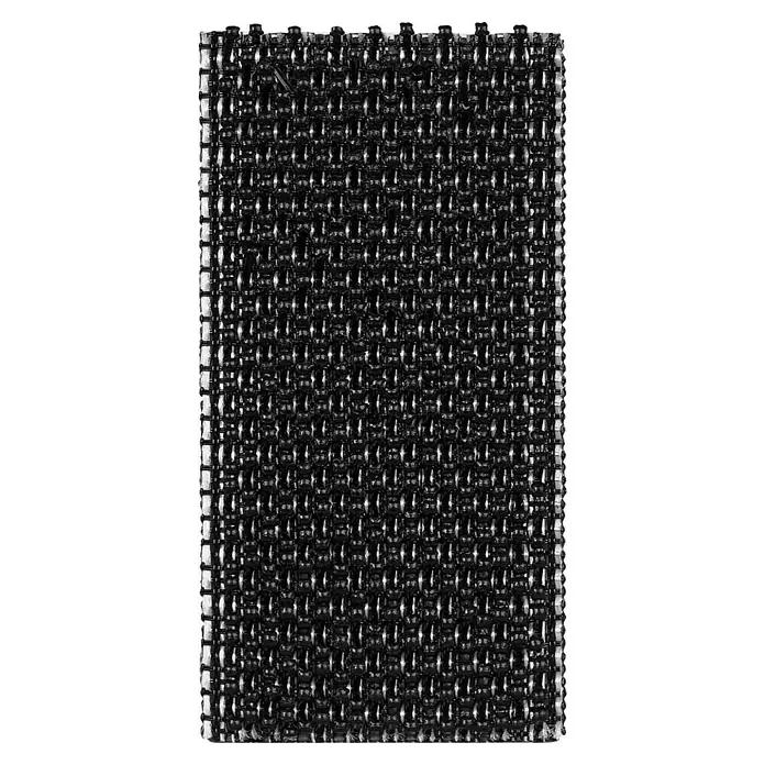 Tesa Ultra Power Klettpad Lock Strips - L x B: 5 cm x 25 mm, Schwarz - Nahaufnahme eines schwarzen Rollo-Gewebes mit feiner Textur, ideal für Sonnenschutz und Verdunkelung.