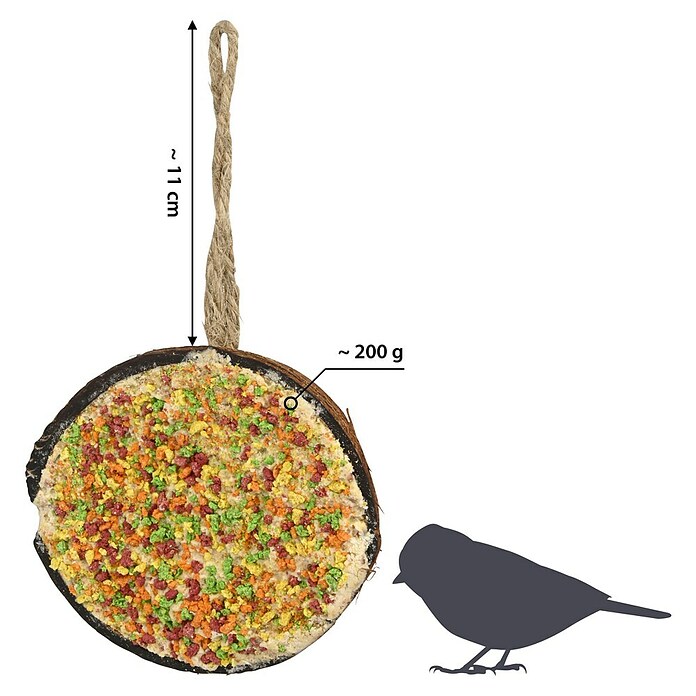 Dobar Wildvogelfutter gefüllte Kokosnusshälfen (10 Stück zu je 200g, Mit Kordel) | BAUHAUS