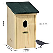 Dobar Nistkasten für Gartenrotschwanz (L x B x H: 14 x 18,5 x 27,7 cm, Natur, Grün, Holz) | BAUHAUS