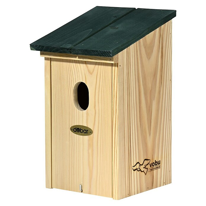 Dobar Nistkasten für Gartenrotschwanz (L x B x H: 14 x 18,5 x 27,7 cm, Natur, Grün, Holz) | BAUHAUS