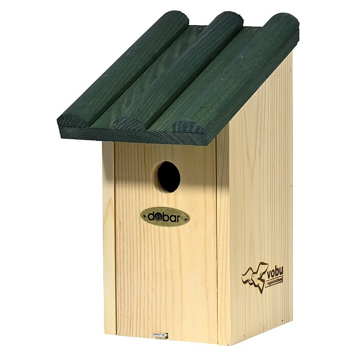 Dobar Nistkasten für Meisen (14 x 18,5 x 27,7 cm, Holz, Natur, Grün) | BAUHAUS