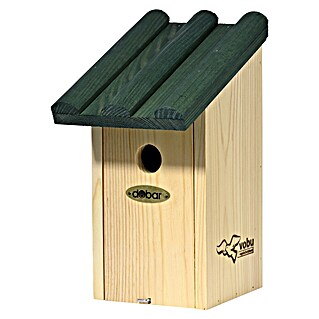 Dobar Nistkasten für Meisen (L x B x H: 14 x 18,5 x 27,7 cm, Natur, Grün, Holz)