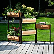 Dobar Hochbeet Flexi (L x B x H: 165 x 18 x 105 cm, Holz, Schwarz, Braun, Natur) | BAUHAUS
