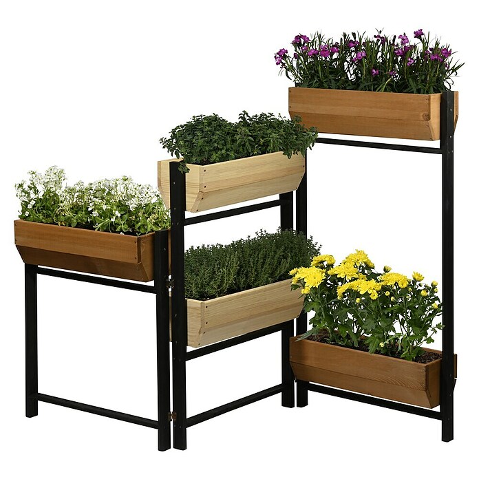 Dobar Hochbeet Flexi (L x B x H: 165 x 18 x 105 cm, Holz, Schwarz, Braun, Natur) | BAUHAUS