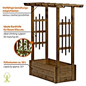 Dobar Pflanzkasten Pergola (Außenmaß (L x B x H): 117 x 39 x 119 cm, Holz, Dunkelbraun) | BAUHAUS