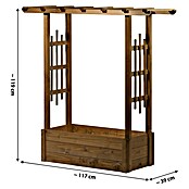 Dobar Pflanzkasten Pergola (Außenmaß (L x B x H): 117 x 39 x 119 cm, Holz, Dunkelbraun) | BAUHAUS