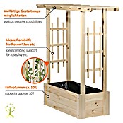 Dobar Pflanzkasten Pergola (Außenmaß (L x B x H): 117 x 39 x 119 cm, Holz, Hellbraun) | BAUHAUS