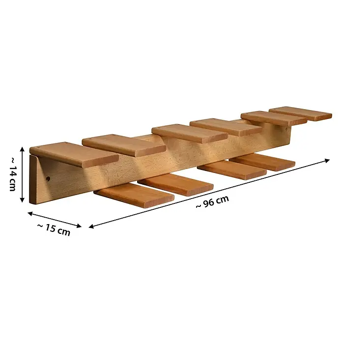 Dobar Gerätehalter groß - L x B x H: 96 x 15 x 14 cm, Rotbuche - Holzregal für Weingläser zur stilvollen Aufbewahrung. Das elegante Design fügt sich nahtlos in jede Küchendekoration ein und spart Platz.