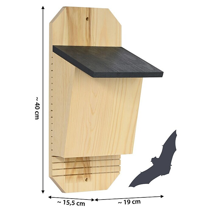 Dobar Fledermauskasten Microchiroptera (L x B x H: 19 x 15,5 x 40 cm, Kiefer) | BAUHAUS