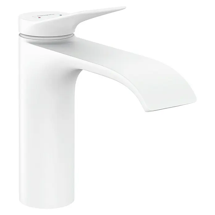 Hansgrohe Vivenis Waschtischarmatur 110 - Weiß, Höhe: 16,8 cm - Moderner weißer Hansgrohe Einhebel-Waschtischmischer mit breitem, gebogenem Auslauf.