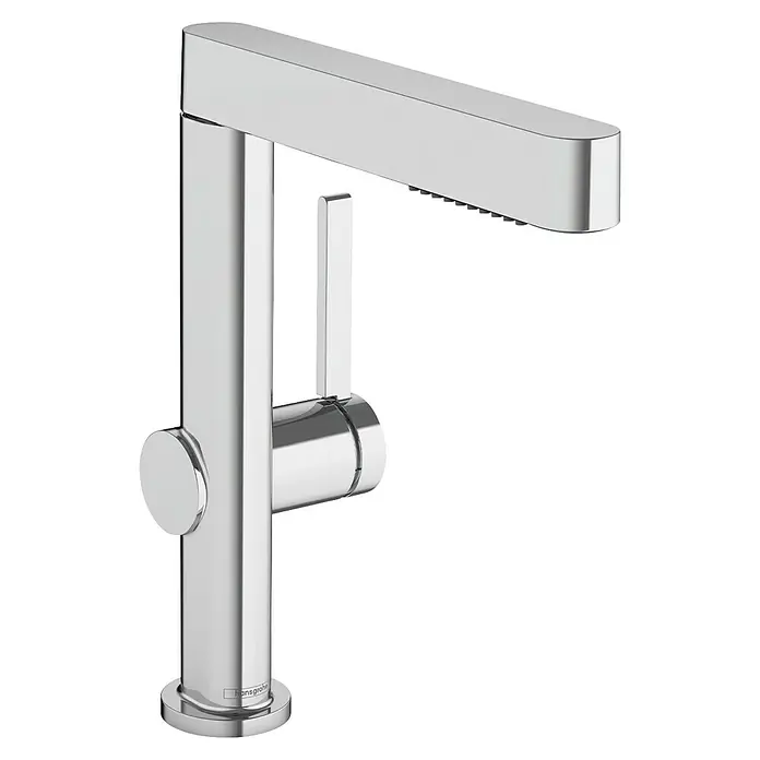 Hansgrohe Finoris Waschtischarmatur 230 - Chrom, Ausziehbar - Verchromte Einhebel-Küchen- oder Badarmatur im modernen, rechteckigen Design.