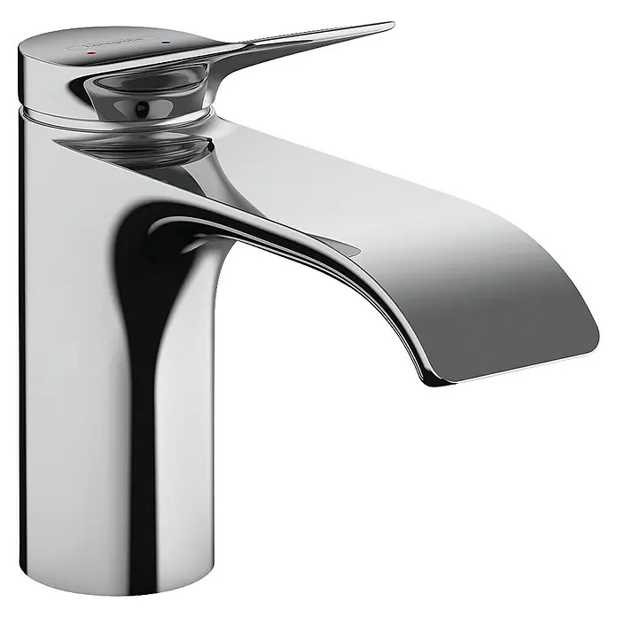 Hansgrohe Vivenis Waschtischarmatur 80 - Chrom, Höhe: 13,9 cm - Moderner, verchromter Einhebelmischer mit geschwungenem Auslauf für ein Waschbecken.