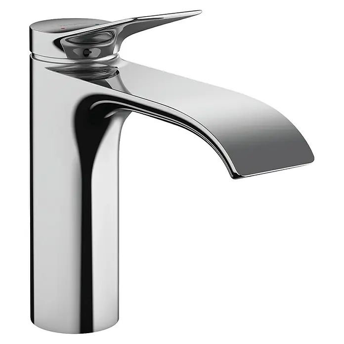 Hansgrohe Vivenis Waschtischarmatur 110 - Chrom, Höhe: 16,8 cm - Schlanker, polierter Chrom-Einhebelmischer mit gebogenem Auslauf.