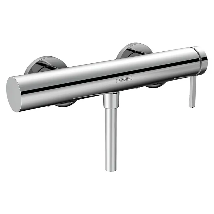 Hansgrohe Finoris Brausethermostat - Chrom - Verchromter Hansgrohe Duschmischer mit zylindrischem Körper und flachem Hebelgriff zur Wandmontage.