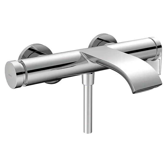 Hansgrohe Vivenis Badewannenarmatur - Chrom, Glänzend - Verchromte Duscharmatur mit flachem Auslauf und "SELECT"-Taste.