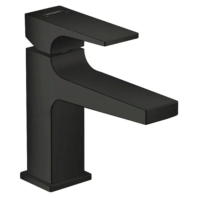 Hansgrohe Metropol Waschtischarmatur 100 - Schwarz, Höhe: 15,6 cm - Mattschwarze moderne Einhebelarmatur.