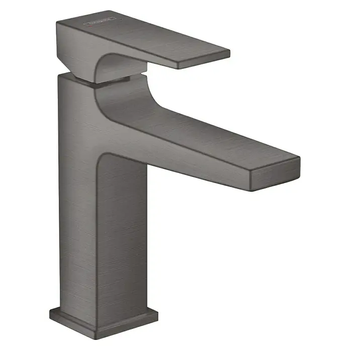 Hansgrohe Metropol Waschtischarmatur 110 - Brushed Black Chrome, Push-Open-Ablaufgarnitur - Modernes Einhebel-Waschtischarmatur aus gebürstetem dunklem Metall.