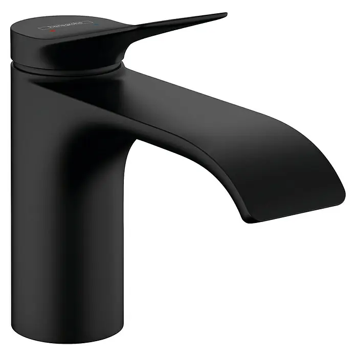 Hansgrohe Vivenis Waschtischarmatur 80 - Schwarz, Höhe: 13,9 cm - Mattschwarze Einhebel-Armatur mit elegantem, minimalistischem Design.