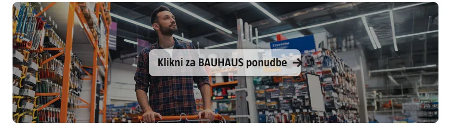 Moški nakupuje v Bauhaus poslovalnici