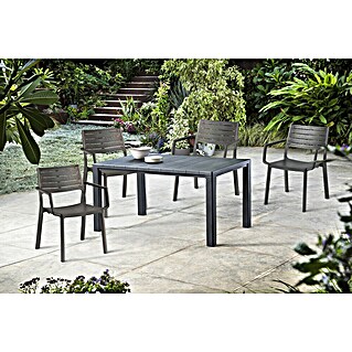 Keter Conjunto de muebles Julie + Metaline (5 pzs., Polipropileno, Grafito)