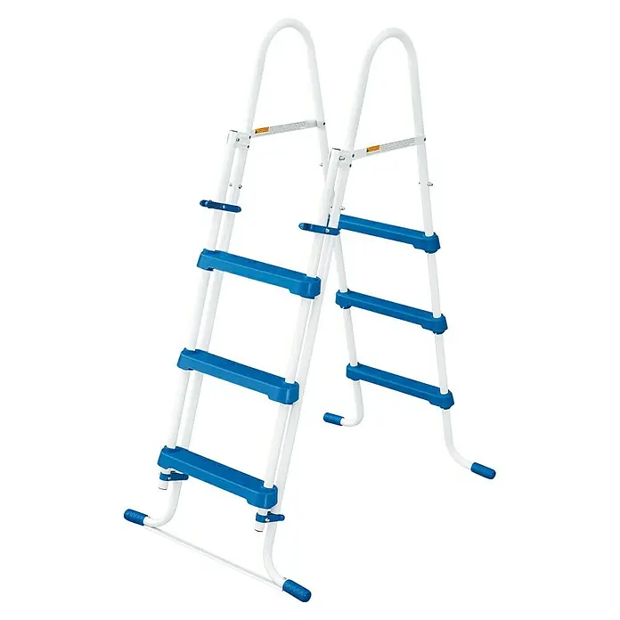 Funsicle Frame-Pool Activity - Ø x H: 366 x 91 cm, Blau, 8.366 l - Weiße und blaue, zweiseitige Poolleiter mit Kunststoffstufen, für sicheren Ein- und Ausstieg aus Aufstellbecken.